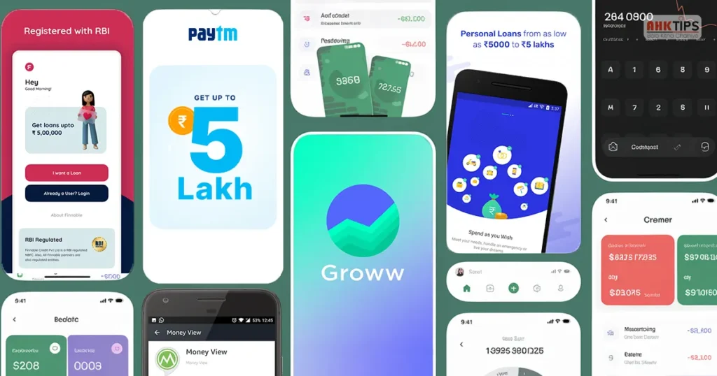 Personal Finance Apps - Groww, Paytm Personal Loan, Money View, Finnable, Paysense, Dhani Loan App